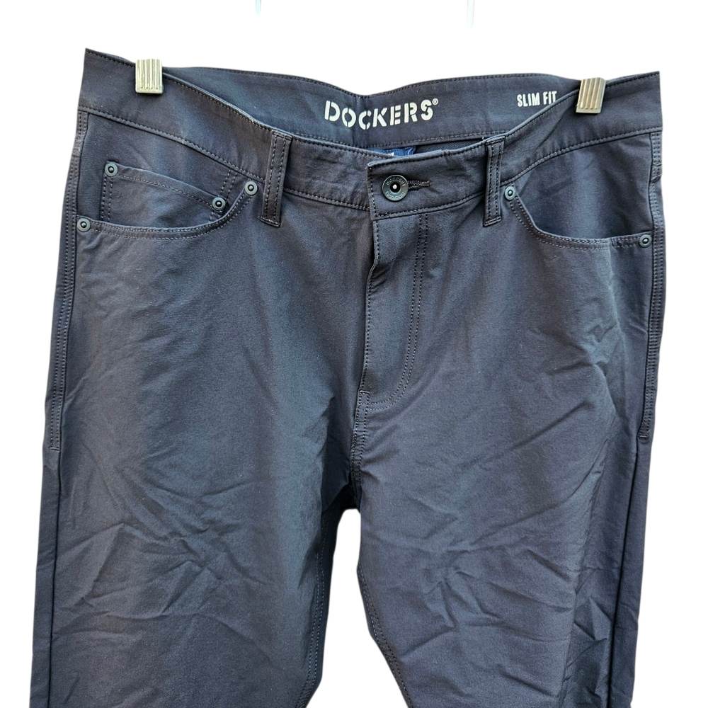 Dockers Black Slim Fit Pants Mens  Trousers Size W32 - Picture 7 of 12